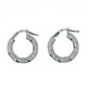 Shiny and knurled hoop earrings O3357B