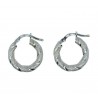 Shiny and knurled hoop earrings O3357B