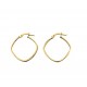 Square earrings with flat and shiny barrel O3195G