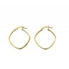 Square earrings with flat and shiny barrel O3195G