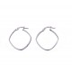 Square earrings with flat and shiny barrel O3194B