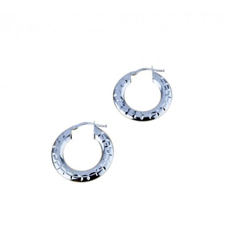 Faceted hoops earrings O2641B