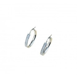 Wide band hoop earrings with glittery outer edge O2268B