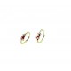 Hoops earrings with enameled teddy bear O2350G