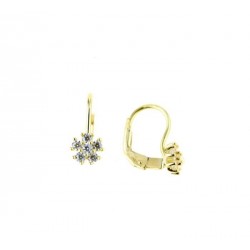 Flower earrings with cubic zirconia O2833G