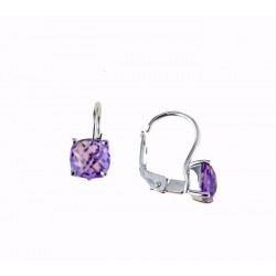 Earrings with purple stone O2848B