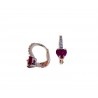 boucles d'oreilles avec pierre coeur rouge et zircons avec crochet monachina O3099R