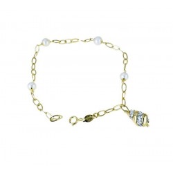 Bracelet with teardrop pendant and pearls BR1021G