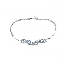 Chain bracelet with graduated cubic zirconia pave BR1156B