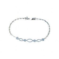 Chain bracelet with graduated cubic zirconia pave BR1157B