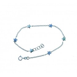 Bracciale rolò con stelle lucide e con pavè di zirconi BR3066B