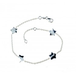 Bracelet with wavy plate stars BR2957B