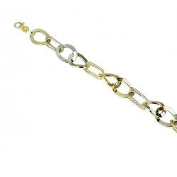 bracelet chaîne à maillons ovales brillants et torsadés et maillons moletés BR937BGR