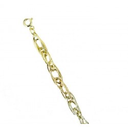 Twisted chain bracelet with shiny and knurled oval links BR940BGR