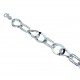 chain bracelet with shiny links and alternating knurled finish BR922B