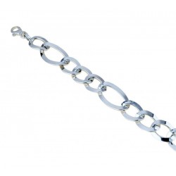 Bracelet chaîne avec alternance de maillons ovales et torsadés BR920B