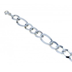 Chain bracelet with alternating oval and twisted links BR920B