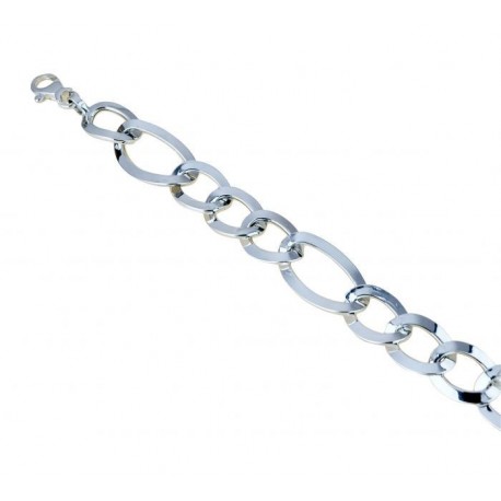 Chain bracelet with alternating oval and twisted links BR920B