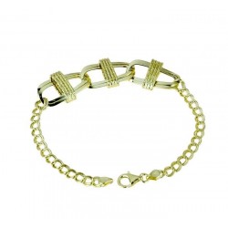 graduated chain bracelet with polished links BR944G