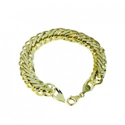 chain bracelet woven with shiny and worked links wide BR950G