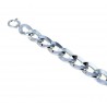 Rolled chain bracelet with shiny and worked links BR967B