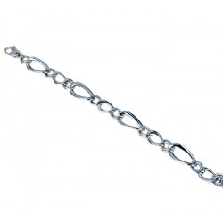 Chain bracelet with shiny and worked links BR965B