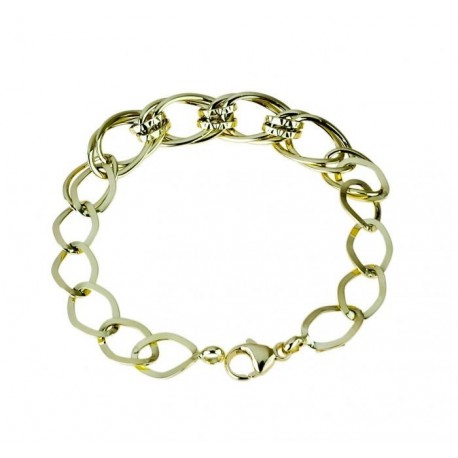 Gradient chain bracelet with shiny and worked oval links BR984G