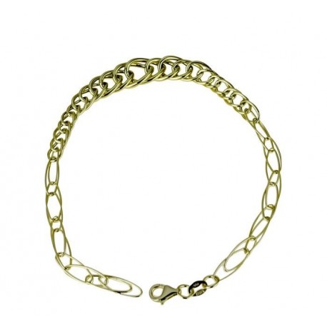 graduated chain bracelet with round and oval shiny links BR981G