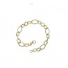 Chain bracelet with oval links with engraved Greek BR931G