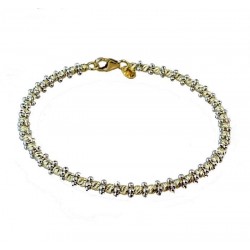 Bracelet semi-rigide avec sphères diamantées et anneaux ovales BR3173BG