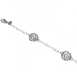 Chain bracelet with twisted and perforated round links BR956B