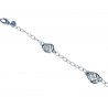 Chain bracelet with twisted and perforated oval links BR954B