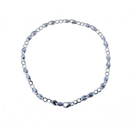 bracelet pour homme avec des maillons plats ovales brillants et des maillons ronds persiennes BR3052B