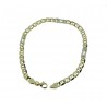Hollow chain bracelet alternating ingot type link BR740BG