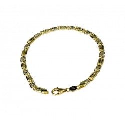 hollow chain bracelet with alternating tiger and bird's eye link BR746BG
