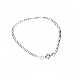 Hollow chain bracelet with alternating links BR781B