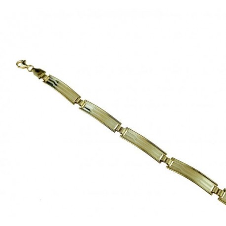 bracelet avec plaques alternées avec finition laser et bords usinés BR809G