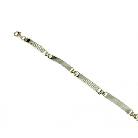 Bracelet with alternate plates with BR796G laser finish