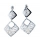 Drop earrings with openwork and wavy rhombuses O2176B