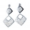 Drop earrings with openwork and wavy rhombuses O2176B