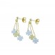 O2190BG plate four-leaf clover pendant earrings