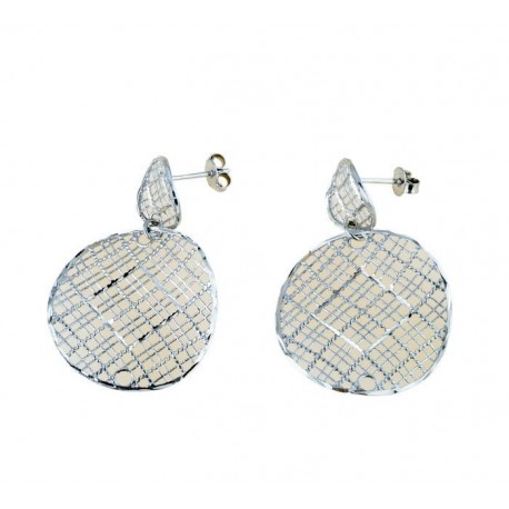 Drop earrings with openwork circles O2210B