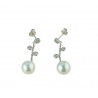 Pearl and zircon pendant earrings O2089B