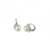 Pearl and zircon earrings with monachina hook O2085B