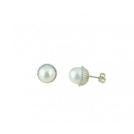 Orecchini perla e zirconi O2081B