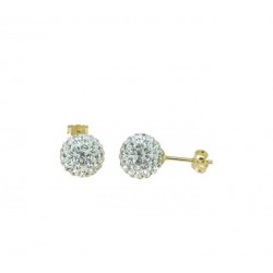 Boucles d'oreilles boule avec résine et zircons O2107G