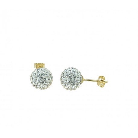 Ball earrings with resin and zircons O2107G