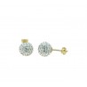 Ball earrings with resin and zircons O2107G