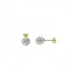 Ball earrings with resin and zircons O2106G