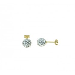 Boucles d'oreilles boule avec résine et zircons O2106G
